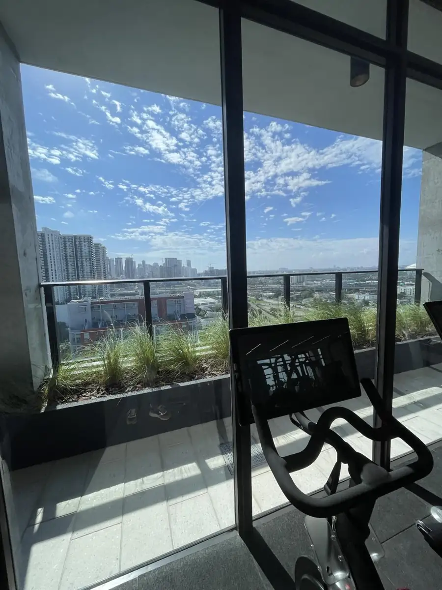 Peloton bikes with a view