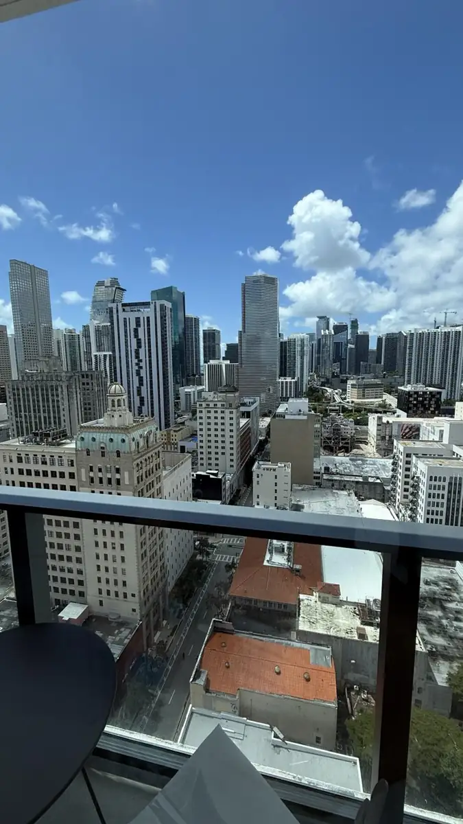 Downtown skyline from a private balcony